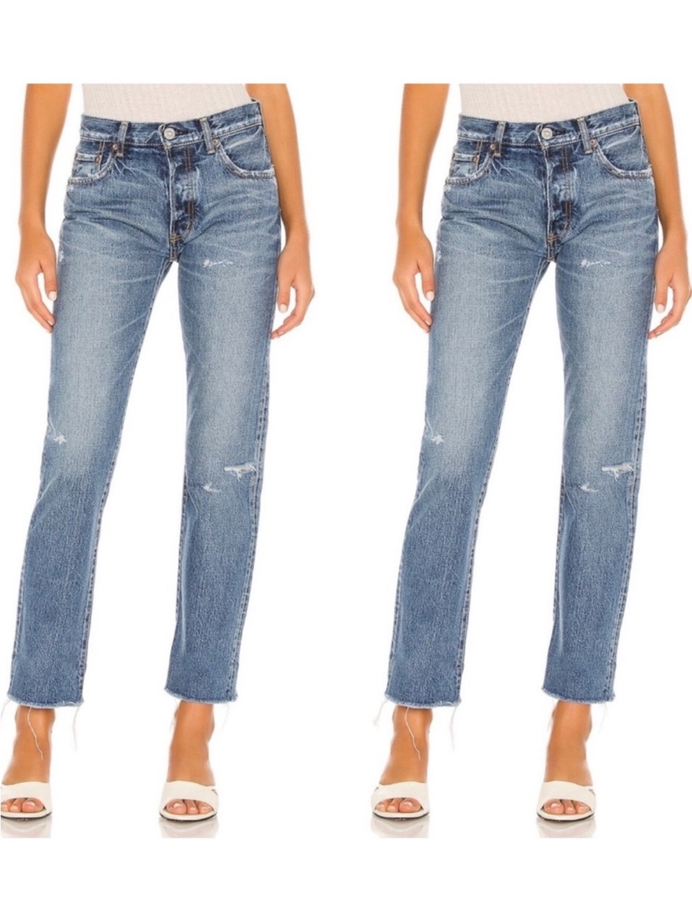 Moussy Medium Blue Straight-Leg Jeans